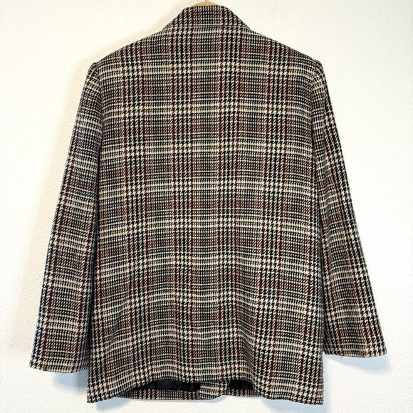 Vintage Sag Harbor Wool Plaid Houndstooth Blazer Jacket Size 16 - Picture 9 of 10